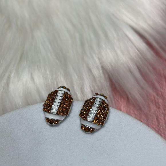 Betsy Johnson Rhinestone Football Earrings - Picture 14 of 17
